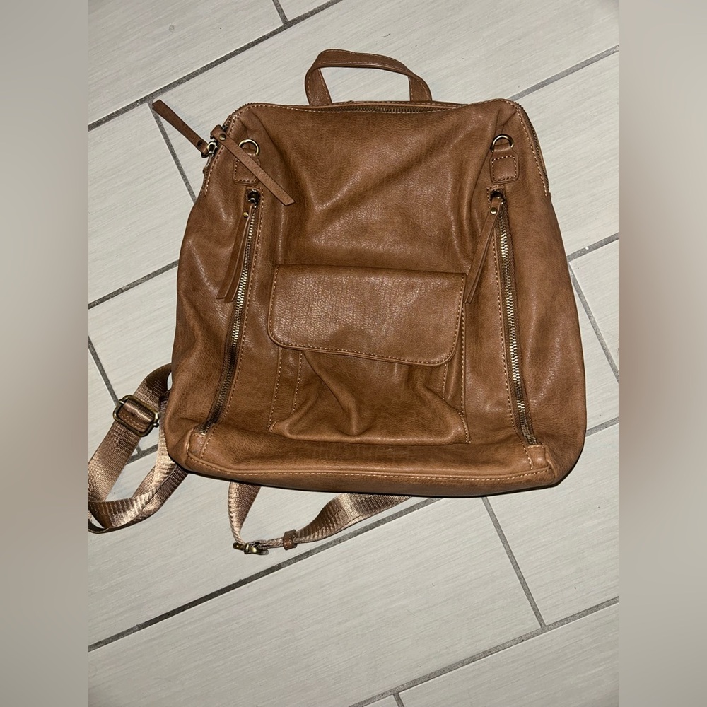 Brown Leather Backpack